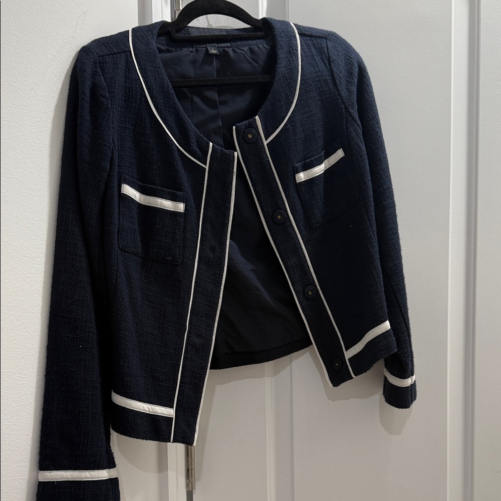 Banana Republic Navy Blazer with White Accents